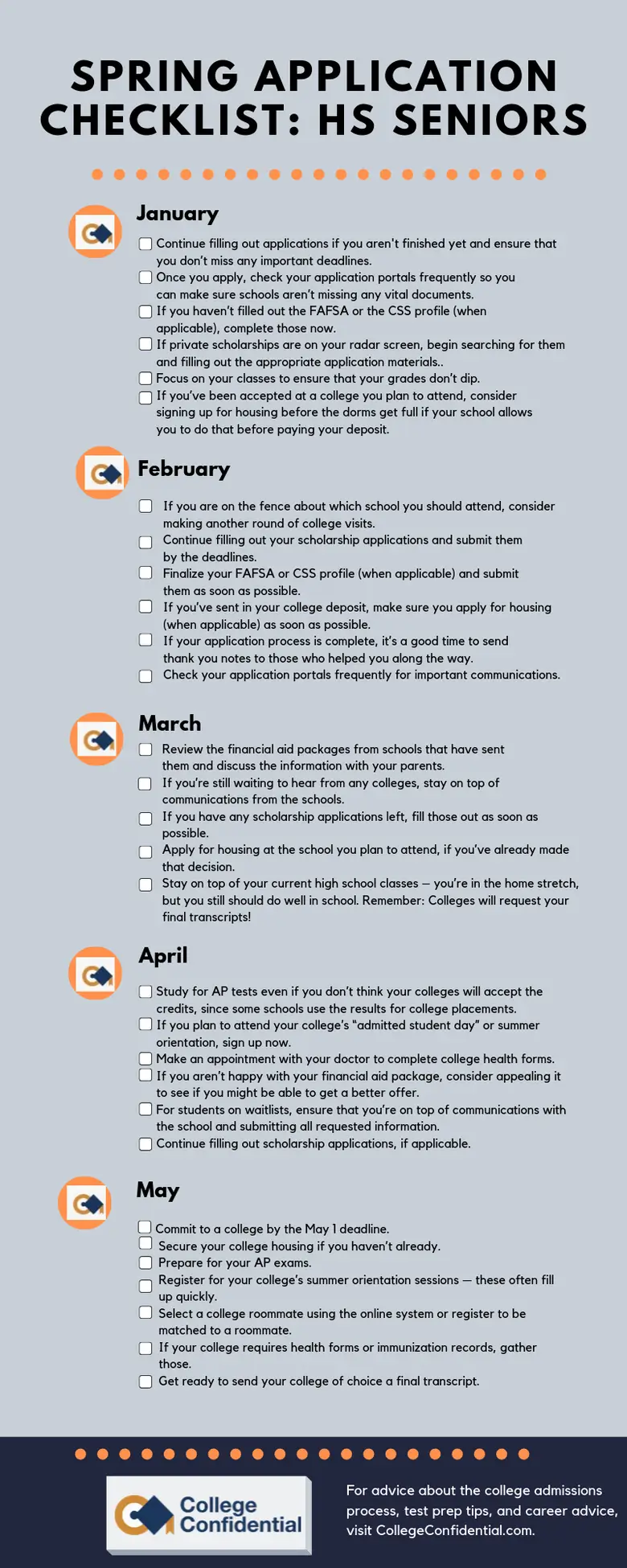 Use These Infographics As Your College Admissions Checklists - 1